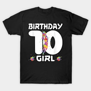 10th Birthday Basketball Ten 10 Year Old Girl T-Shirt